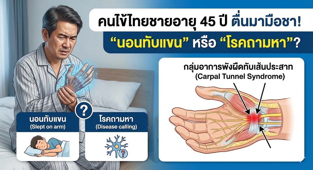 ตื่นมามือชา! "นอนทับแขน" หรือ "โรคถามหา"?