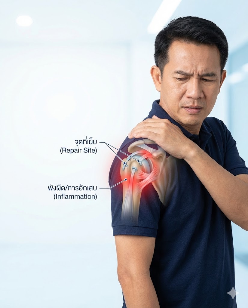 ผ่าตัดเย็บเอ็นไหล่ไปแล้ว... ทำไมยังปวดเหมือนเดิม? หรือหมอเย็บไม่ดี? หรือเอ็นขาดซ้ำ?"