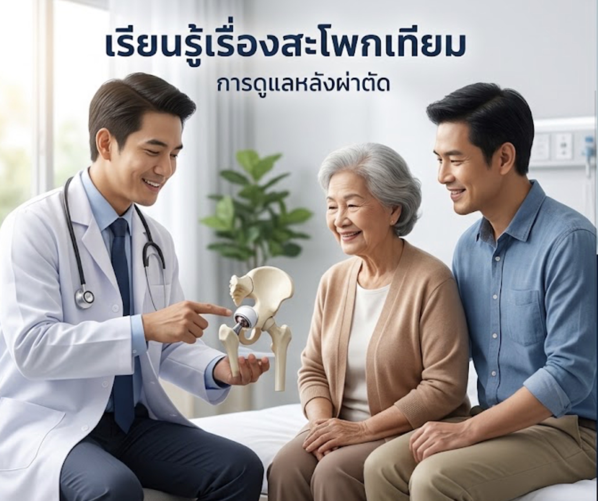 ผ่าตัดเปลี่ยนข้อสะโพกมาแล้ว... จะกลับมาเดินได้ปกติเมื่อไหร่? และต้องดูแลตัวเองอย่างไรไม่ให้ข้อหลุด?"